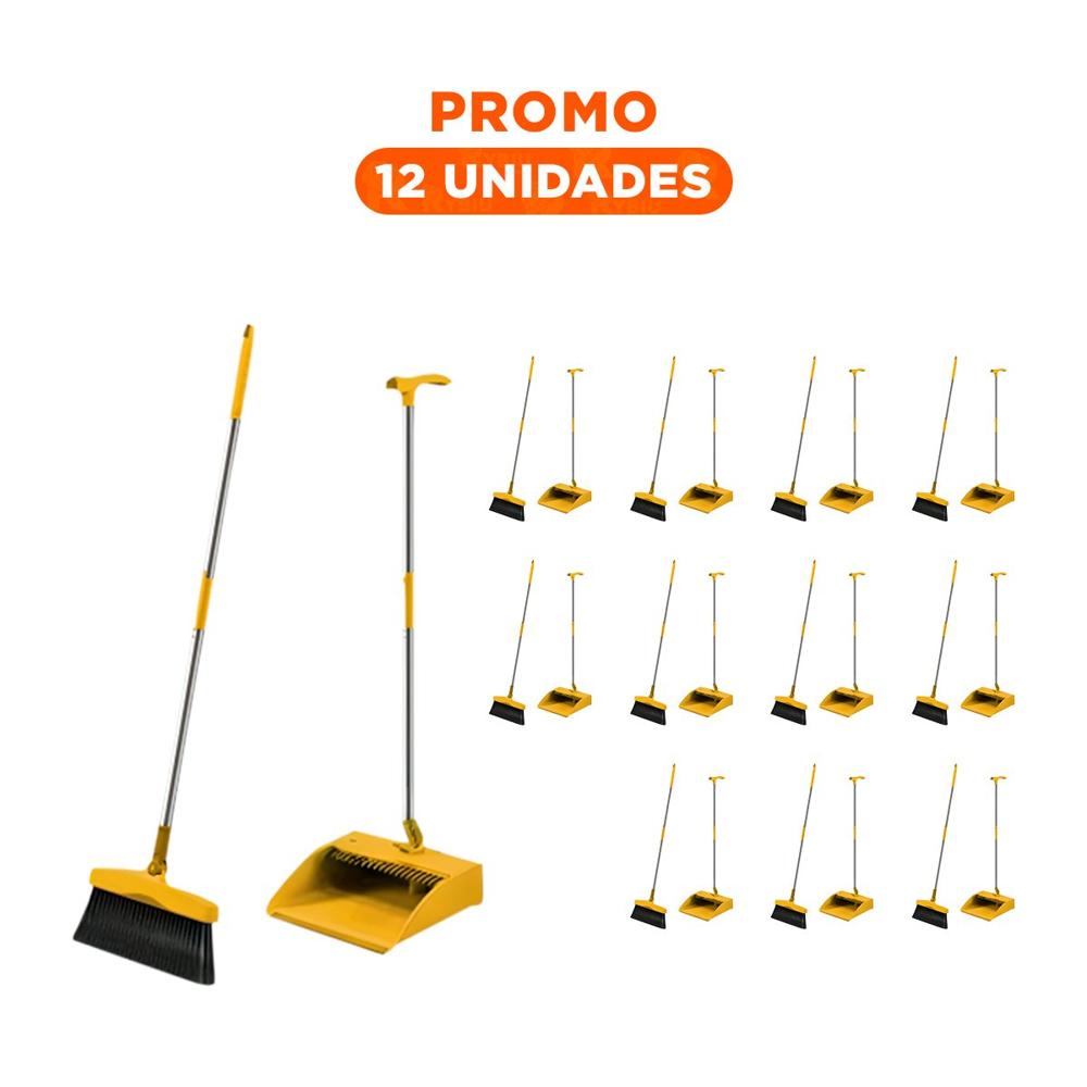 Pack12 Implemento de Hogar con Escoba y Recogedor Práctico para Limpieza Y+Regalo Sticker