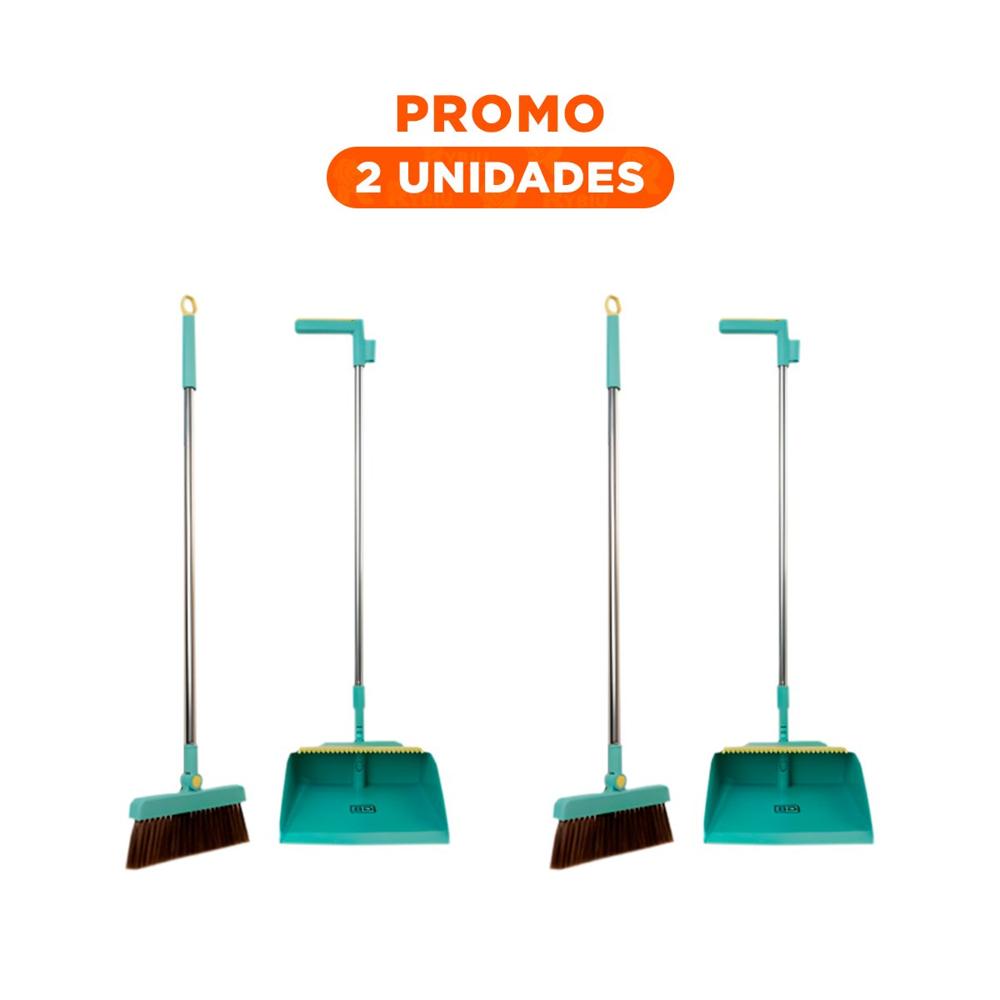 Pack2 Solucionador con Recogedor Verde para Limpieza del Hogar en Casa
