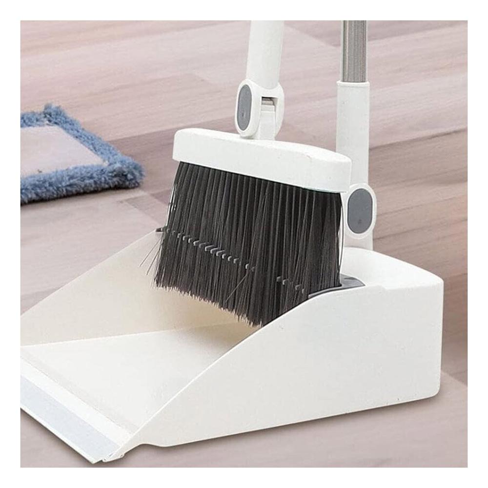 Utensilio de limpieza con escoba para mantener pisos limpios y ordenados Blanco