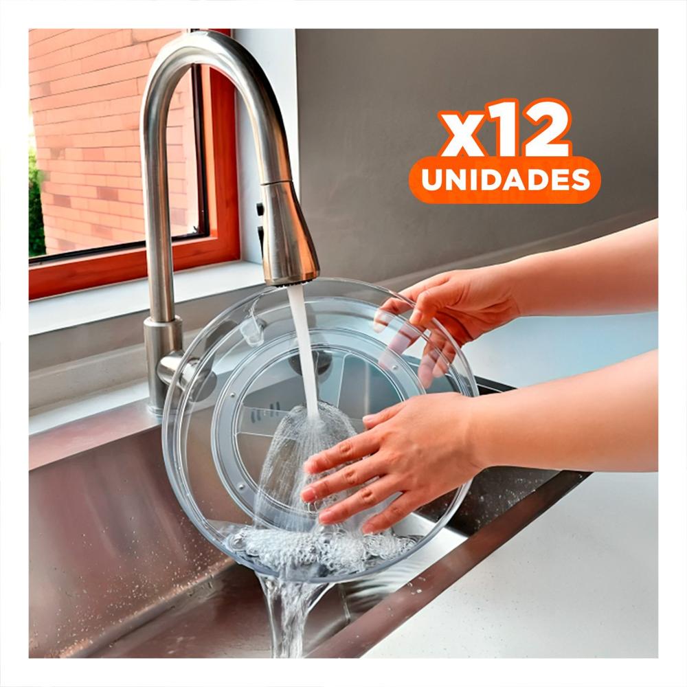 Pack12 Superficie Giratoria Organizadora 29x3.5cm para Cocina Transparente