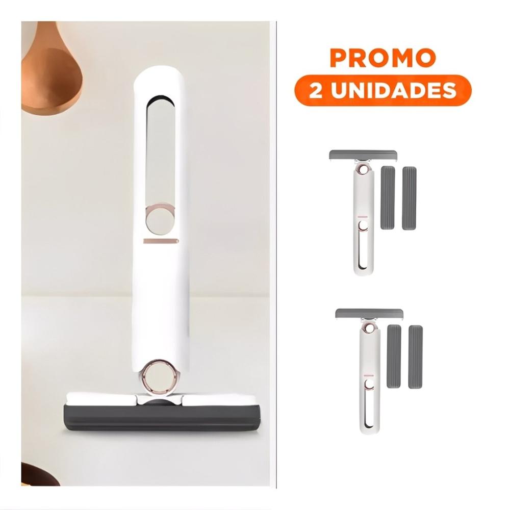 Pack2 Utensilio Portatil con 3 Cabezales de Algodon Diseno Ligero Blanco