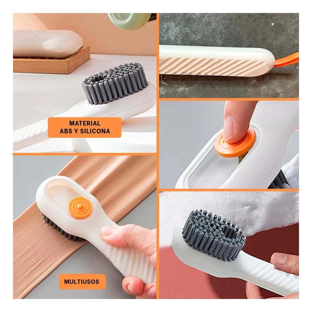 Escobilla con Dispensador Multifuncional para Limpieza de Cocina Blanco