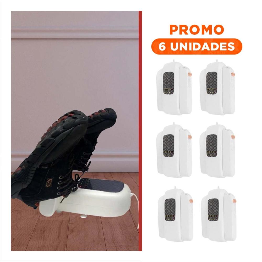 Pack6 Sistema De Zapatos Electrico Secador Portatil Uso Diario Blanco