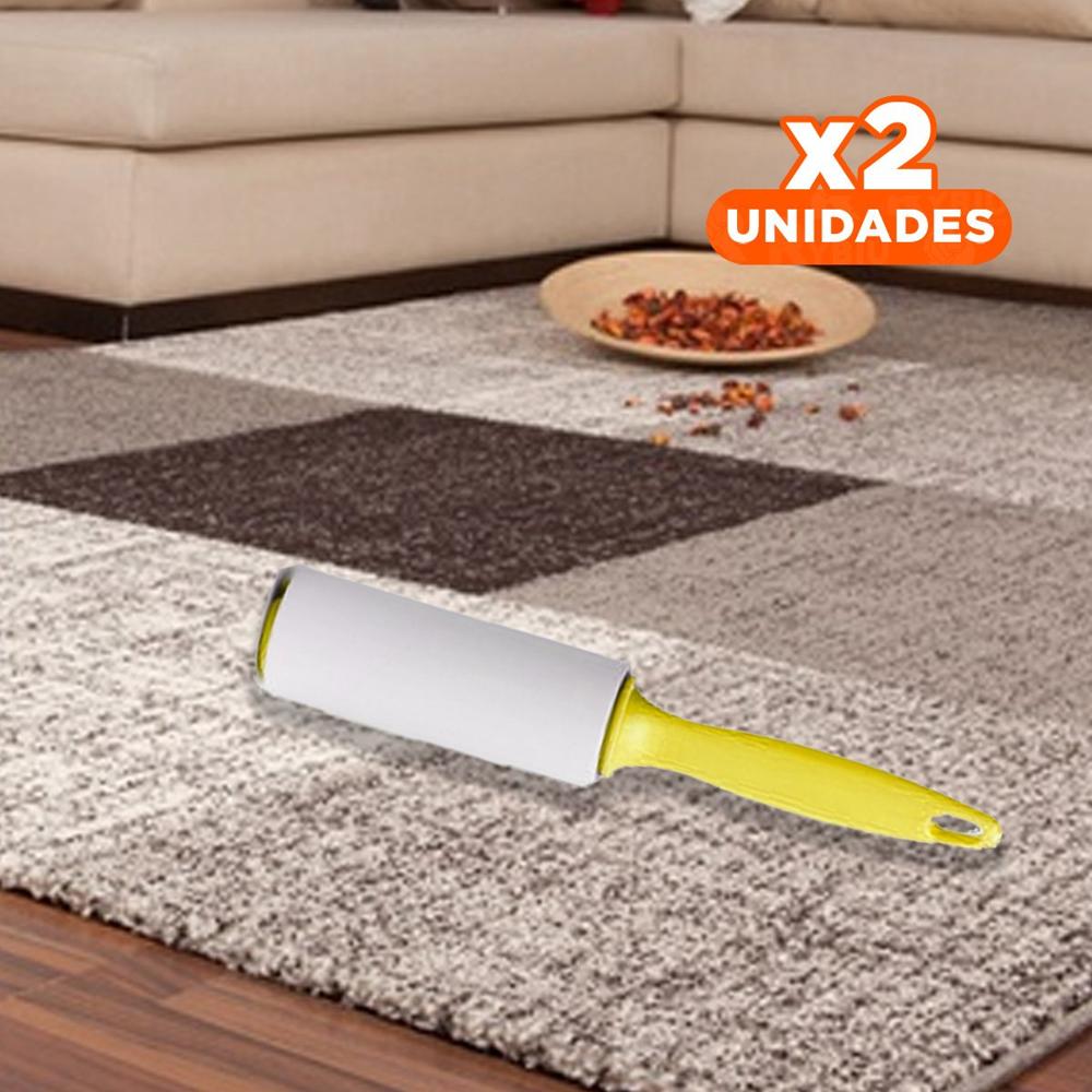 Pack2 Herramienta Quita Pelusa en Rodillo Portatil para Hogar Amarillo Plus Y+Papel Regalo