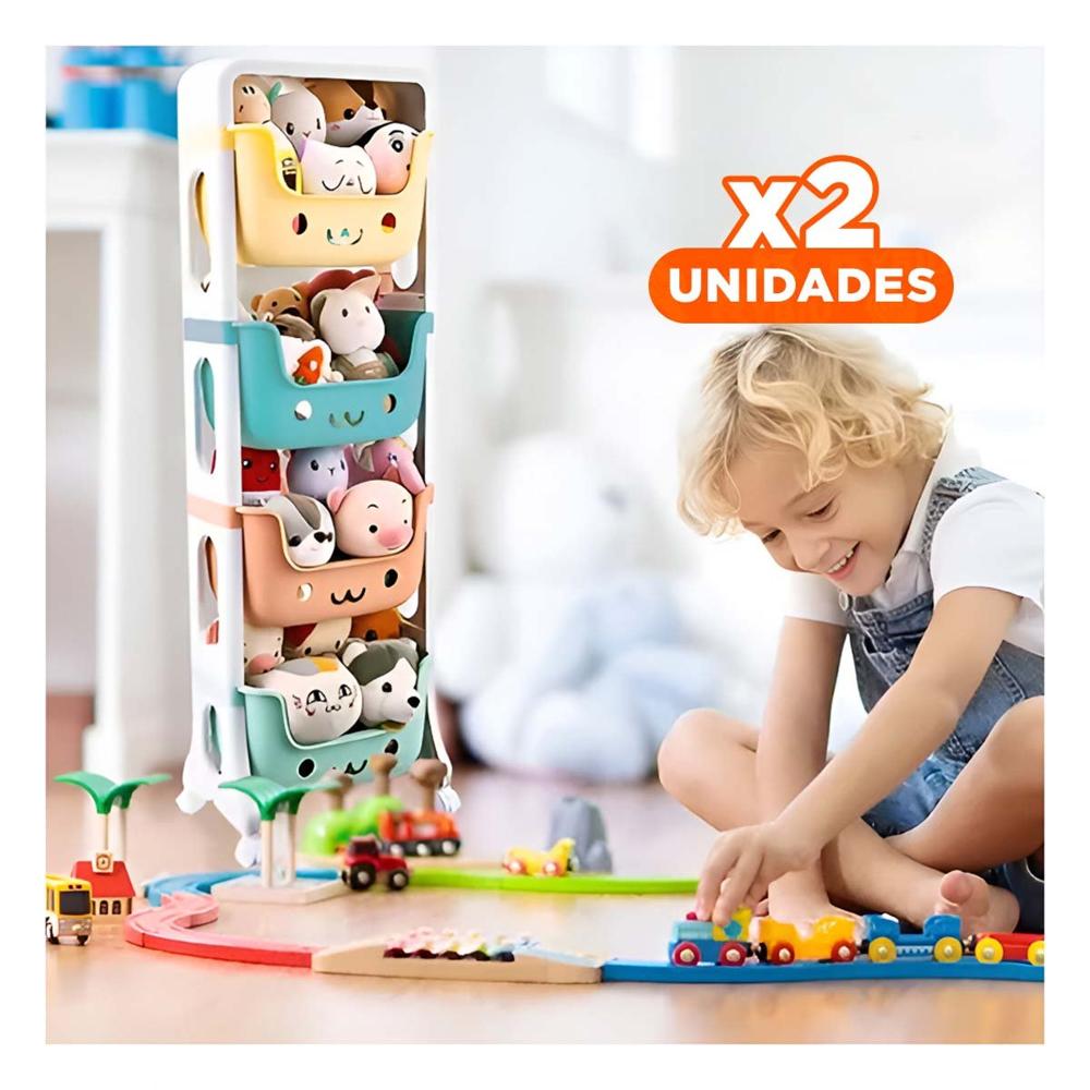 Pack2 Modulo Infantil con Caritas 4 Niveles Diseno Llamativo Multicolor Y+Papel Regalo