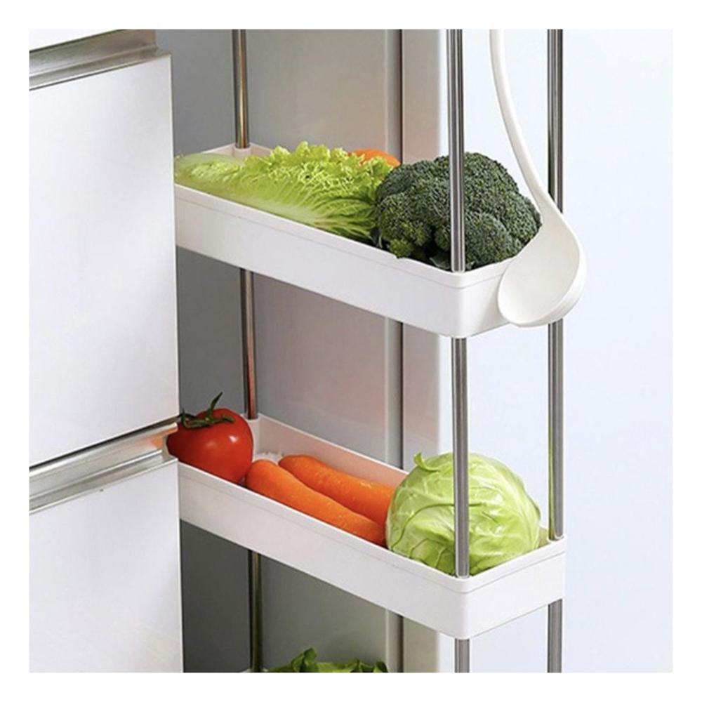 Rack Auxiliar de Cocina 4 Niveles con ruedas Delgado Blanco 90 X 13 X 40 Cm Y+Post It