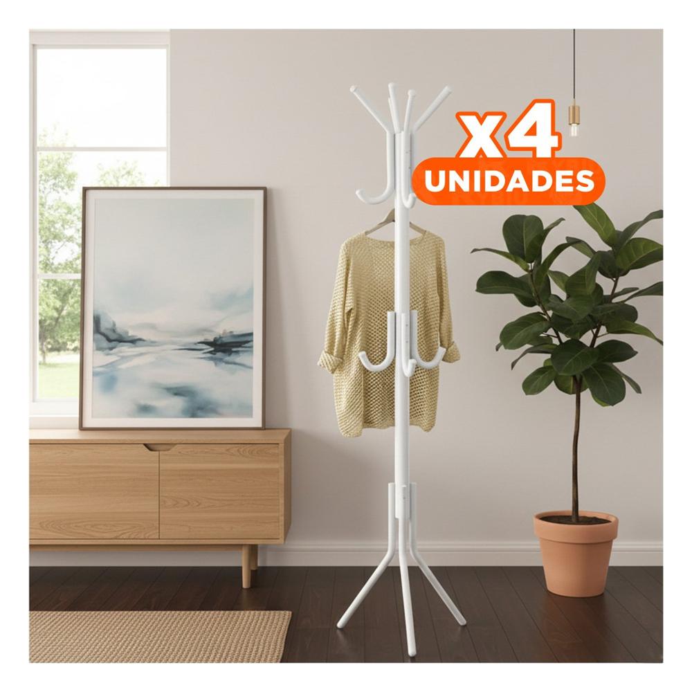 Pack4 Base Colgante Multiuso 175x45cm para Ordenar Prendas en Casa Blanco Y+Papel Regalo