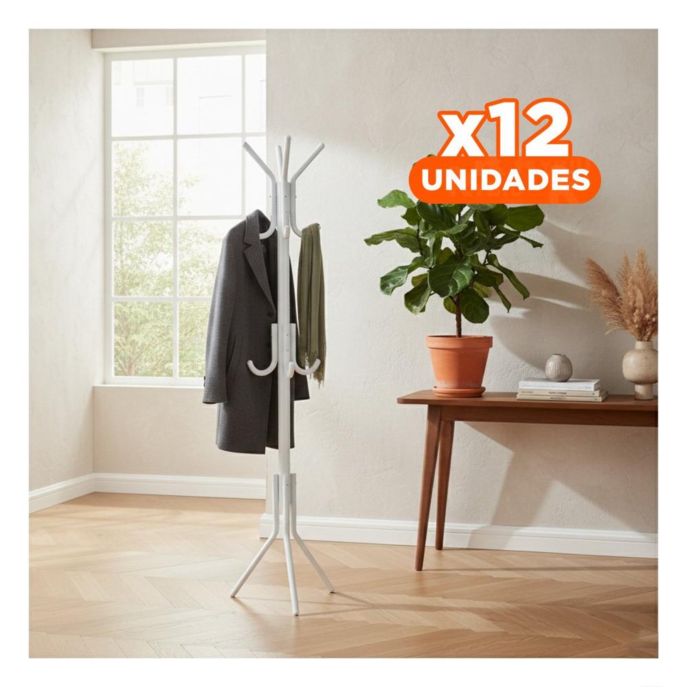 Pack12 Soporte Colgante Multiuso 175x45cm para Colgar Ropa Diario Blanco Y+Papel Regalo