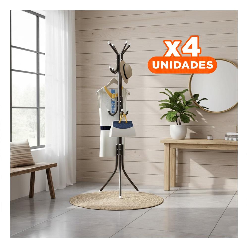 Pack4 Estructura Multiuso 175x45cm para Ordenar Prendas en Casa Negro Y+Papel Regalo