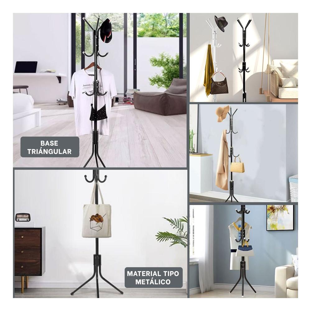 Soporte Multiuso 175x45cm para Colgar Ropa y Textiles de Uso Diario Negro