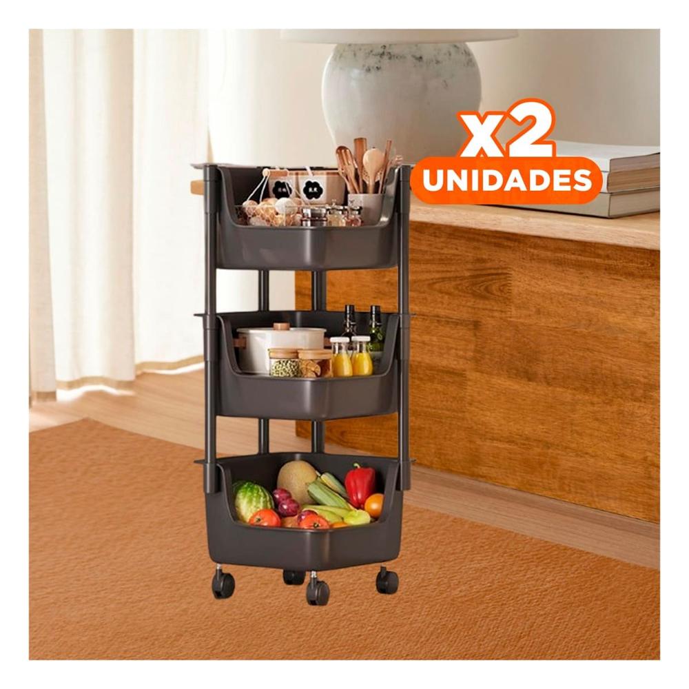 Pack2 Organizador Esquinero De 4 Niveles con Ruedas Blanco Practico para Hogar Y+Regalo Sticker