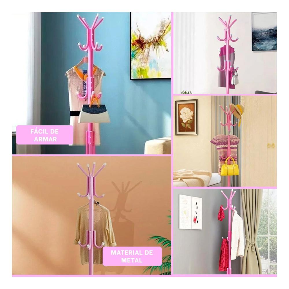 Perchera Practica 175x45 cm en Color Rosado para Organizar Espacios