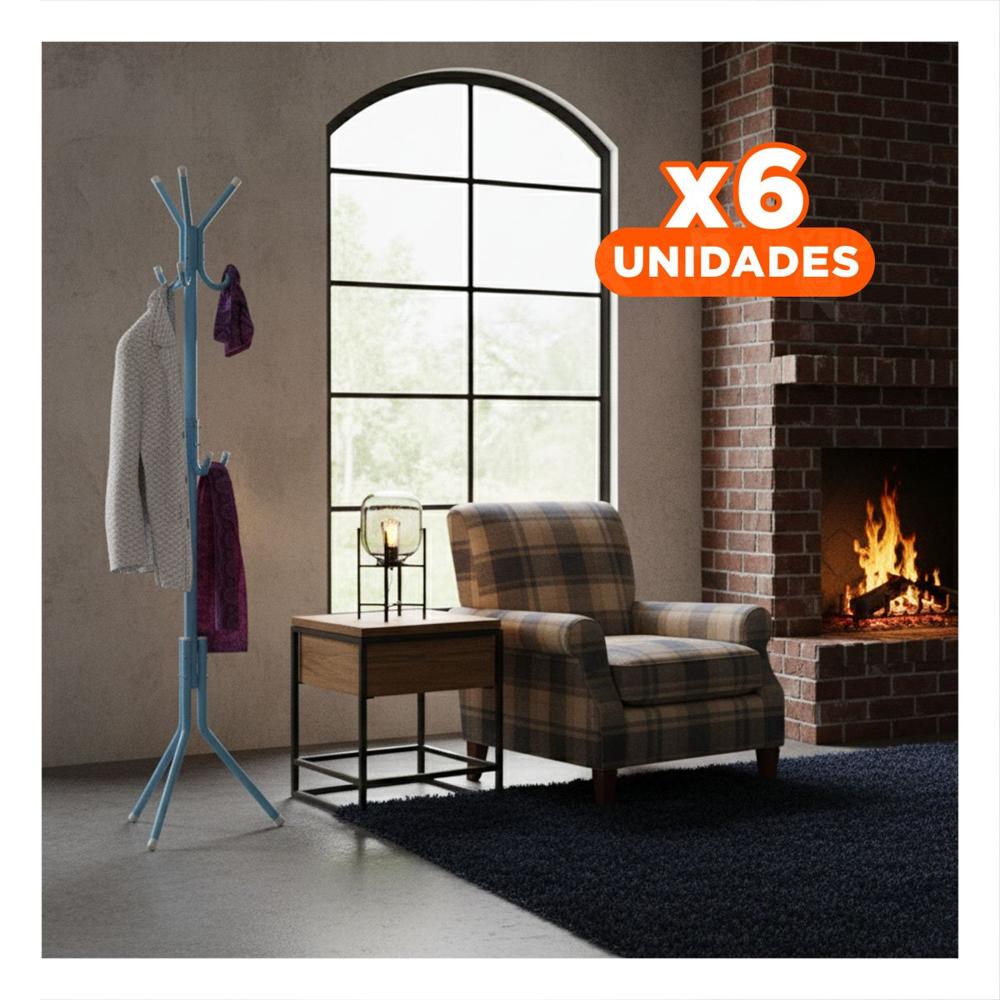 Pack6 Base Colgante Multiuso 175x45cm para Ropa y Accesorios en Hogar Celeste Y+Papel Regalo