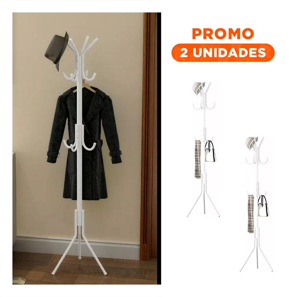 Pack2 Estructura Multiuso 175x45cm para Colgar Ropa Diario Blanco Practica
