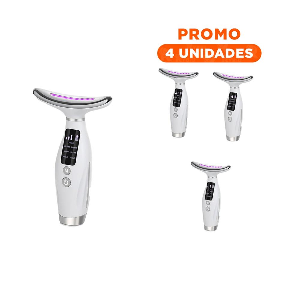 Pack4 Sistema Facial 7 Modos de Color Luz LED Blanco Cuidado Diario en Casa Y+Regalo Sticker