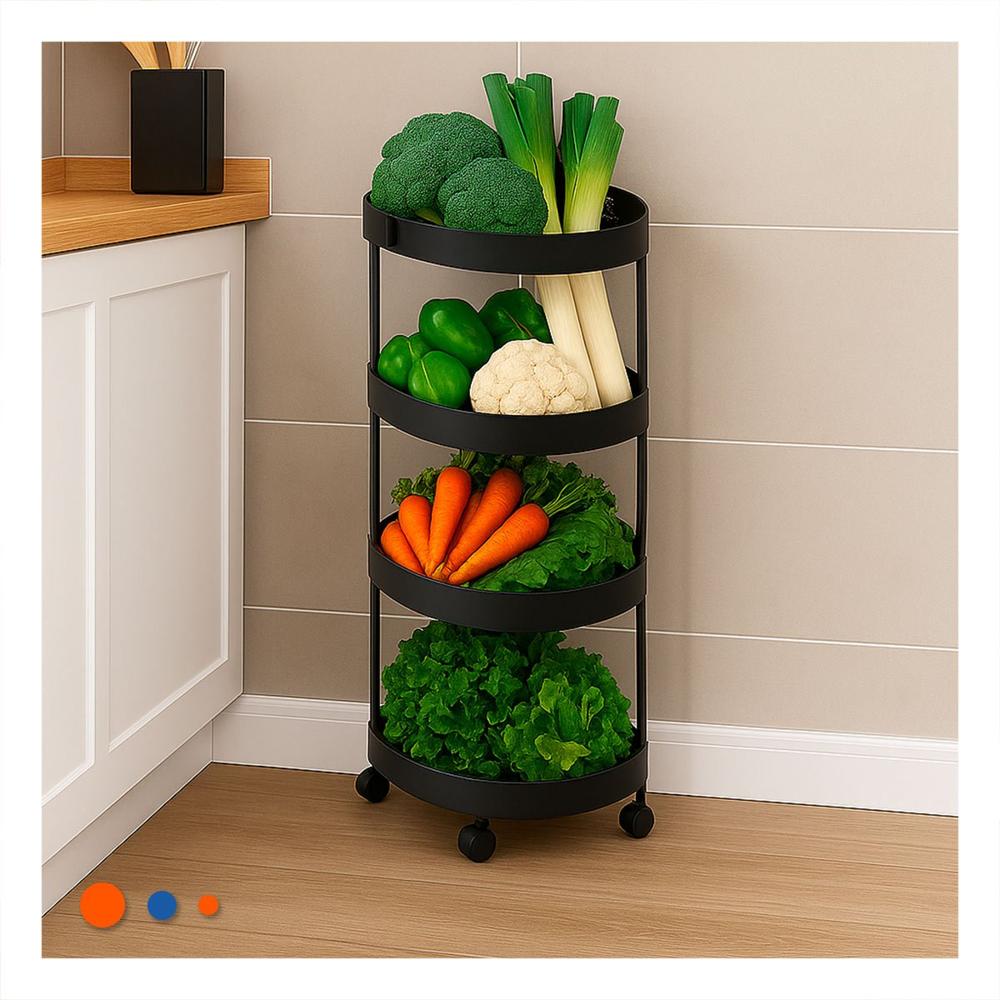 Mueble Esquinero De 4 Niveles con Ruedas Negro Estructura Firme Y+Papel Regalo