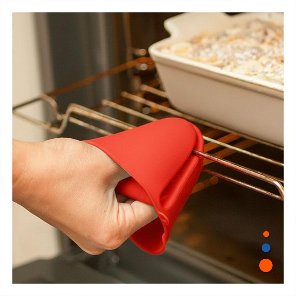 Cubiertos Accesorios de Silicona Rojo para Manipular Alimentos 7,3x9,5cm Y+Regalo Sticker