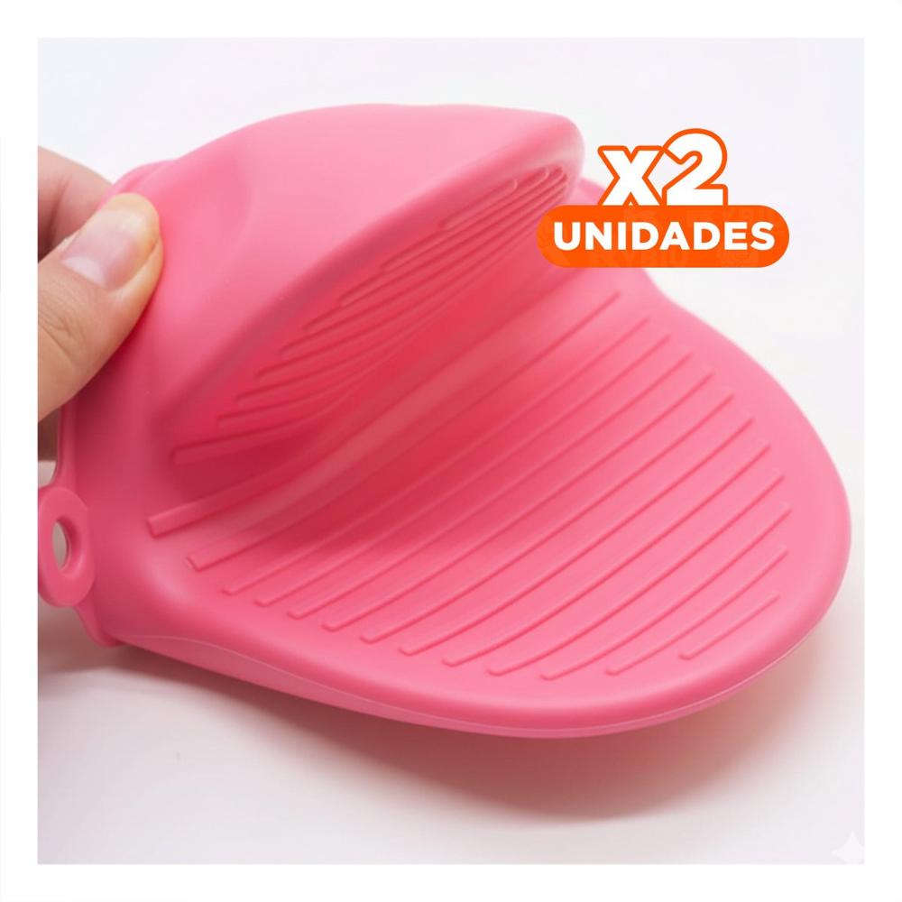 Pack2 Accesorios Cubiertos de Silicona Rosado para Preparar Comida 7,3x9,5cm Y+Papel Regalo