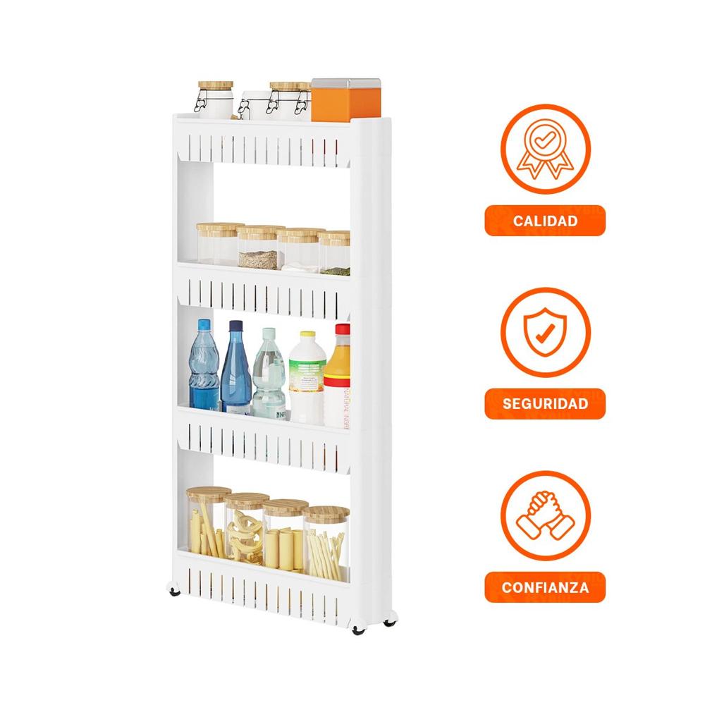 Organizador Lateral Delgado De 4 Niveles con Ventilas Blanco Plastico Y+Ligas Regalo