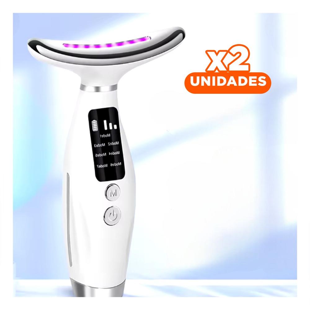 Pack2 Herramienta Facial 7 Modos de Color Cuidado Diario Blanco Compacto Y+Regalo Sticker