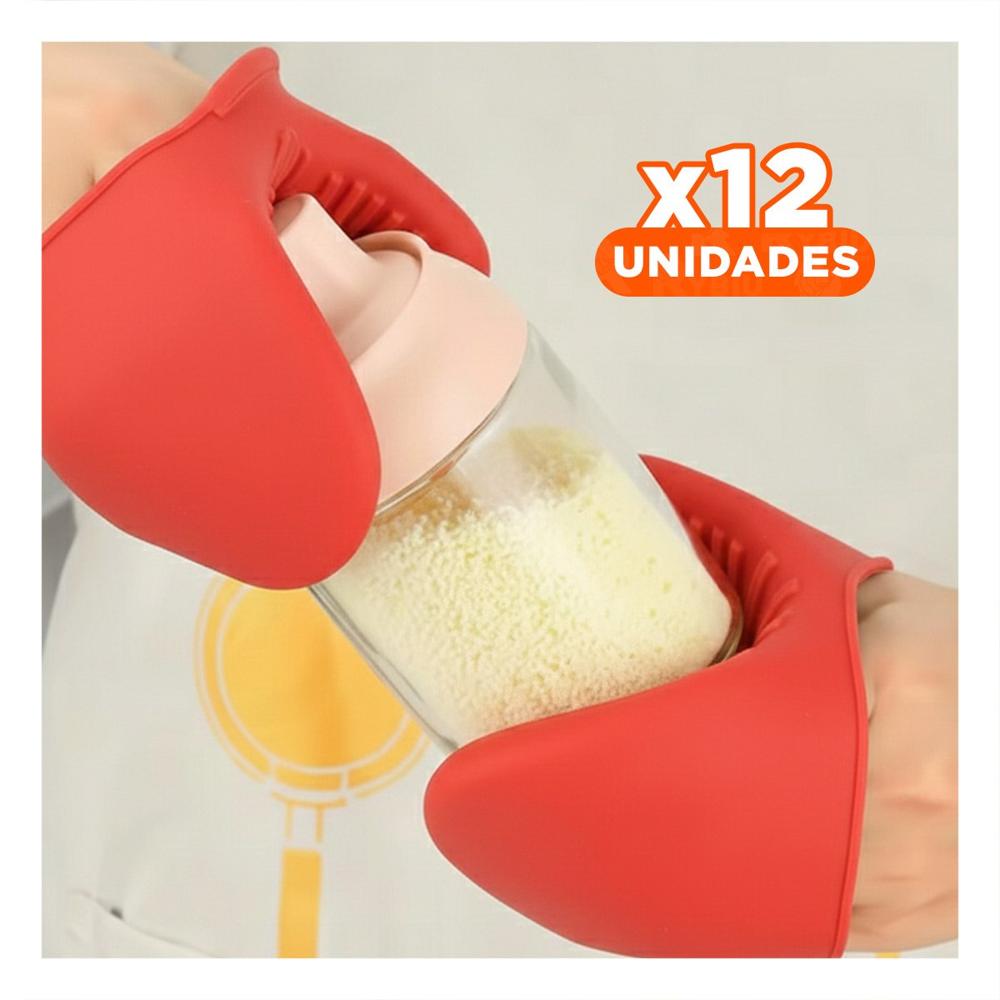 Pack12 Cubiertos Cocina de Silicona Rojo para Preparar Comida en Casa 7,3x9,5cm Y+Papel Regalo