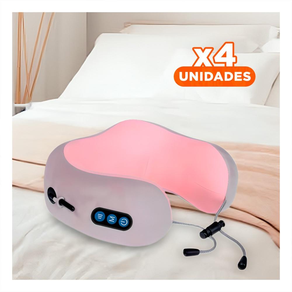 Pack4 Apoyo Cervical con Funcion Masaje Electrico para Viajes