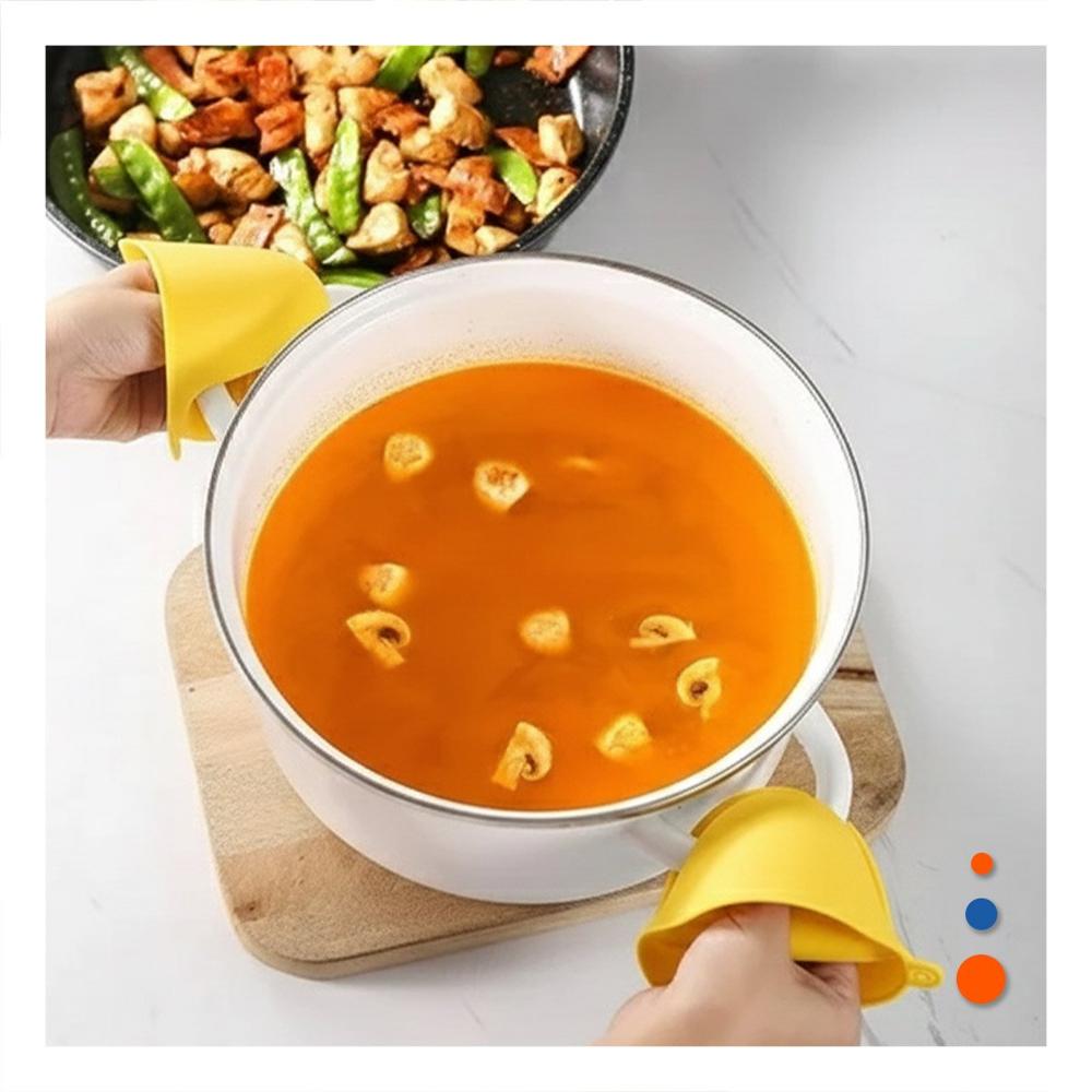 Cubiertos Accesorios de Silicona Amarillo para Manipular Alimentos 7,3x9,5cm Y+Regalo Sticker