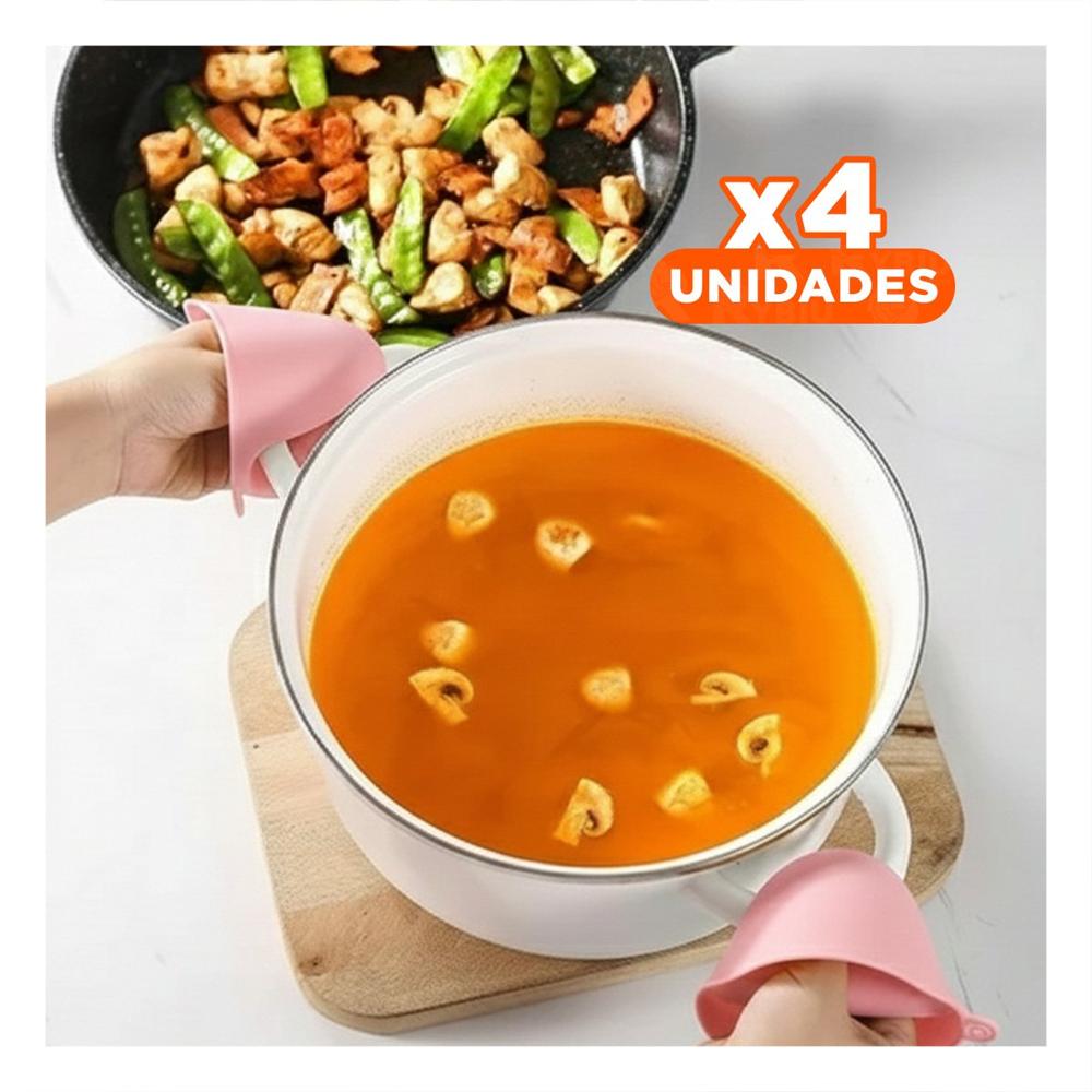 Pack4 Manos Protectores de Silicona Rosado para Uso Diario en Casa 7,3x9,5cm Y+Papel Regalo