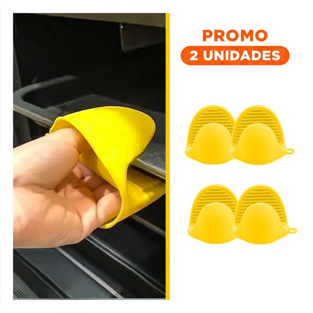 Pack2 Accesorios Protectores de Silicona Amarillo para Cocina y Hogar 7,3x9,5cm