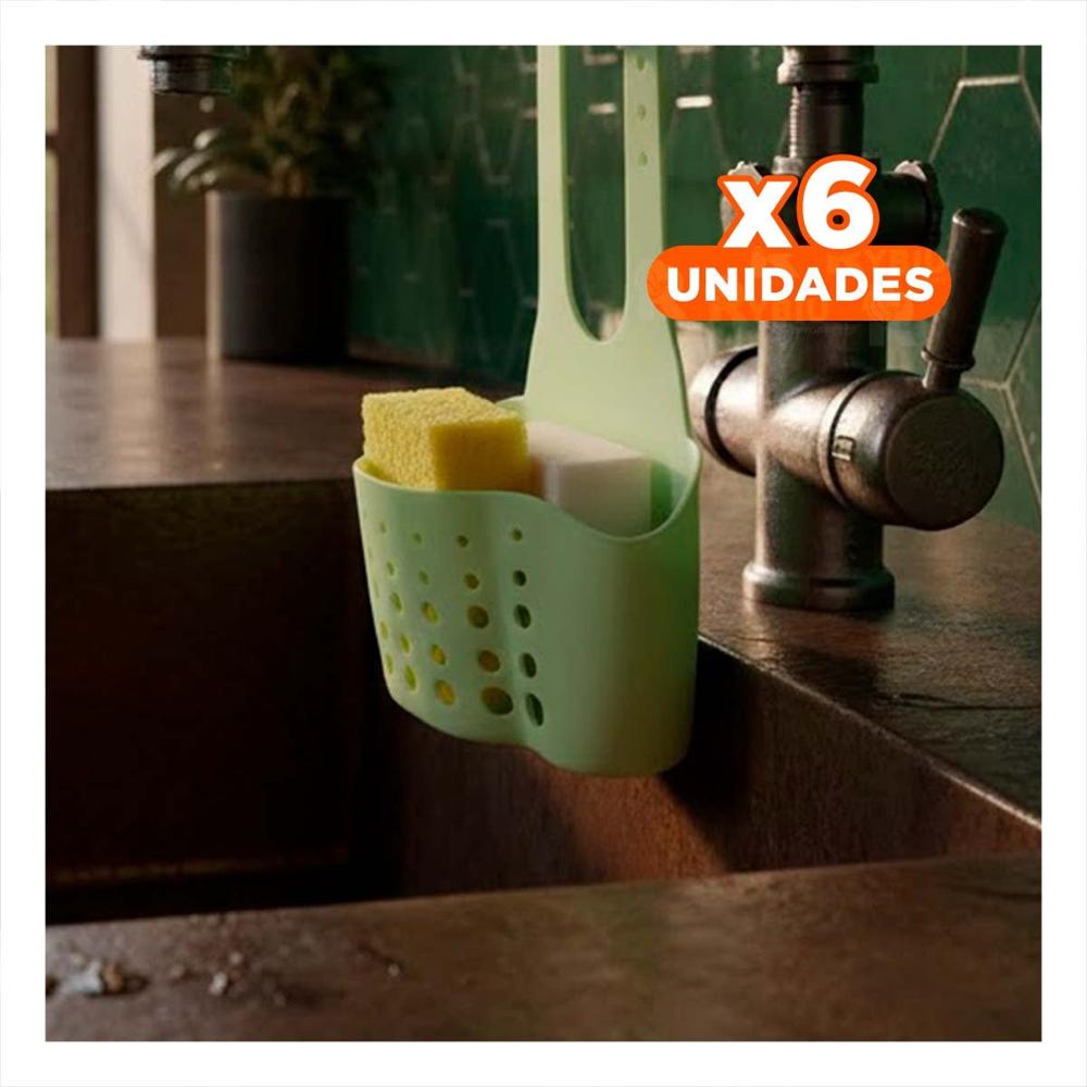 Pack6 Receptaculo Colgante Verde para Guardar Utensilios y Productos 19x15cm Y+Papel Regalo