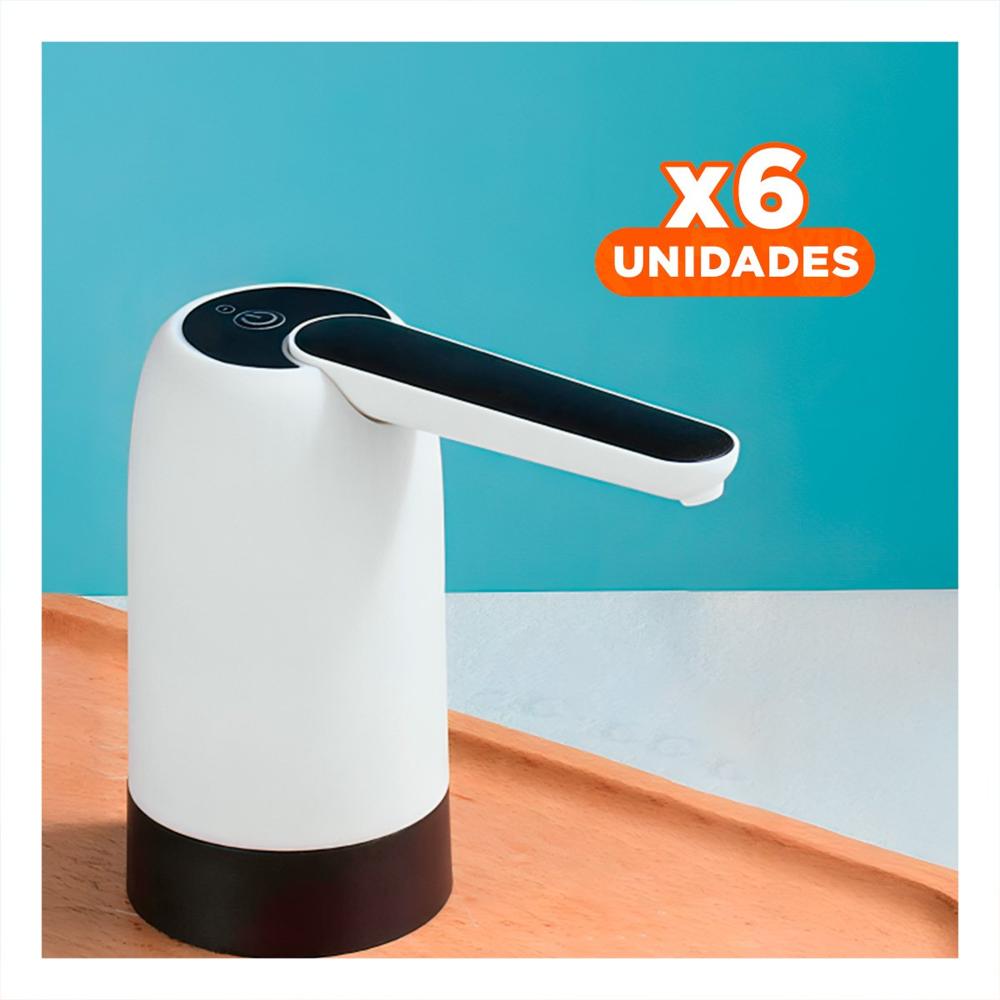 Pack6 Equipo de Agua Electrico Recargable Blanco Para Botellon en Hogar Y+Regalo Sticker