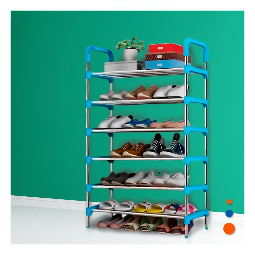 Organizador Vertical 6 Niveles Sistema Practico para Calzado Tono Celeste Y+Post It