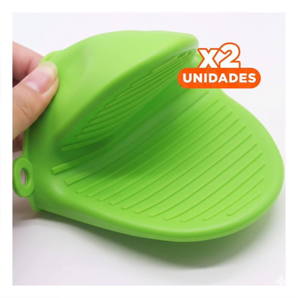 Pack2 Accesorios Cubiertos de Silicona Verde para Preparar Comida 7,3x9,5cm Y+Papel Regalo