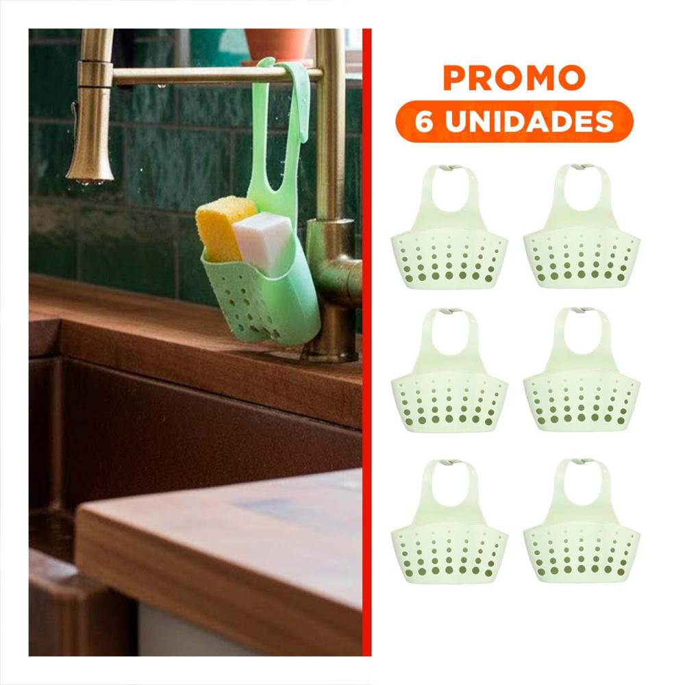 Pack6 Receptaculo Colgante Verde Compacto y Practico 19x15cm