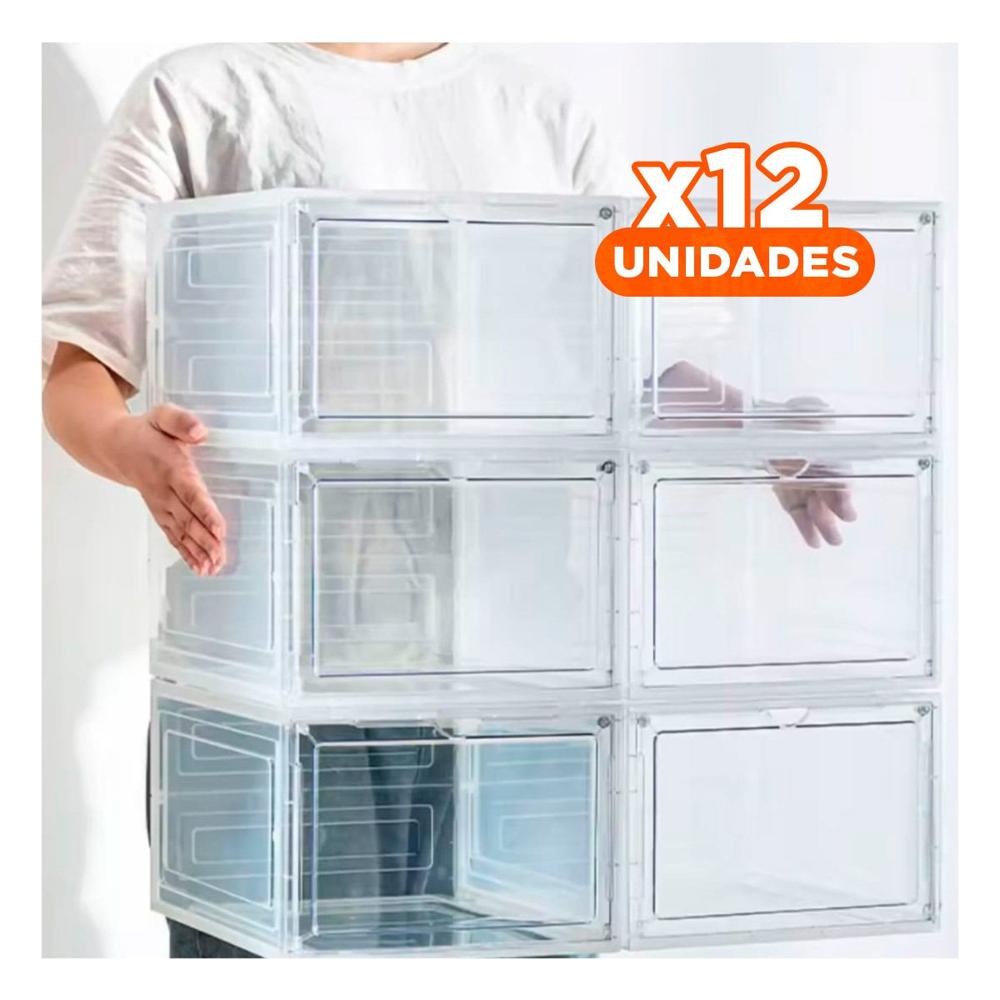 Pack12 Caja de Almacenaje Apilable para Zapatos con Acceso Frontal Y+Papel Regalo