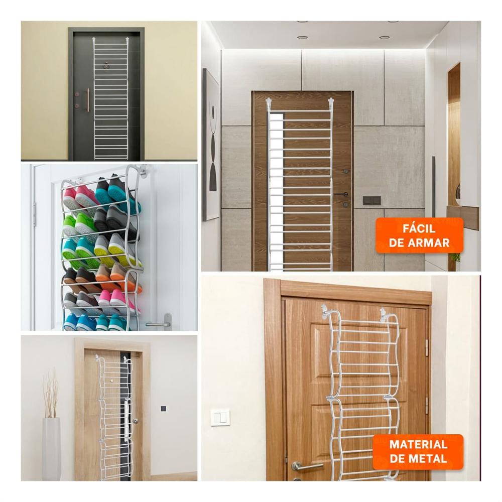 Organizador Vertical de Puerta para 36 Pares Calzado Blanco Orden Total