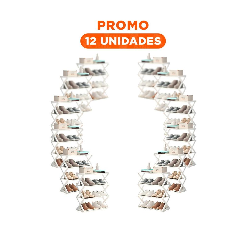 Pack12 Mueble Casa 4 Niveles Blanco para Zapatos Y+Regalo Sticker