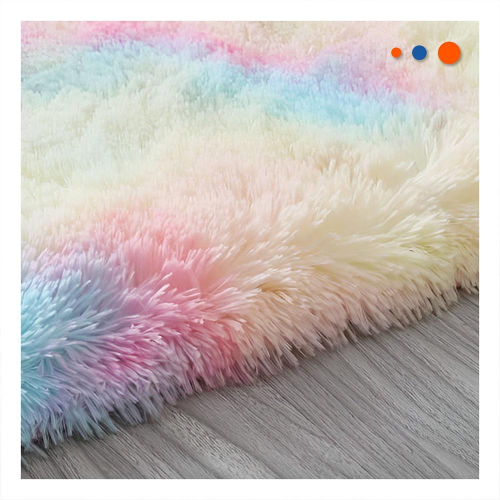 Tapete Multicolor de Peluche Rectangular con Dimensiones 40x60cm Y+Papel Regalo