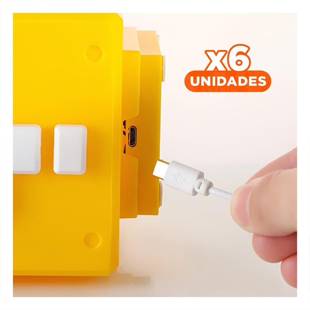 Pack6 Cubo Led con Sonido Decorativo Amarillo en Personaje de Videojuego Y+Regalo Sticker