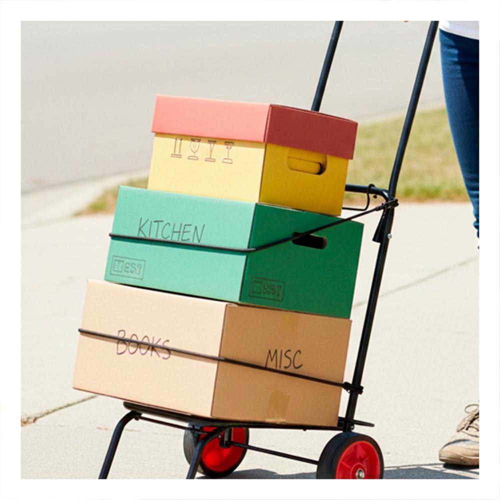 Unidad de Carga Plegable Negro con Liga para Uso Domestico y Almacen Y+Regalo Sticker