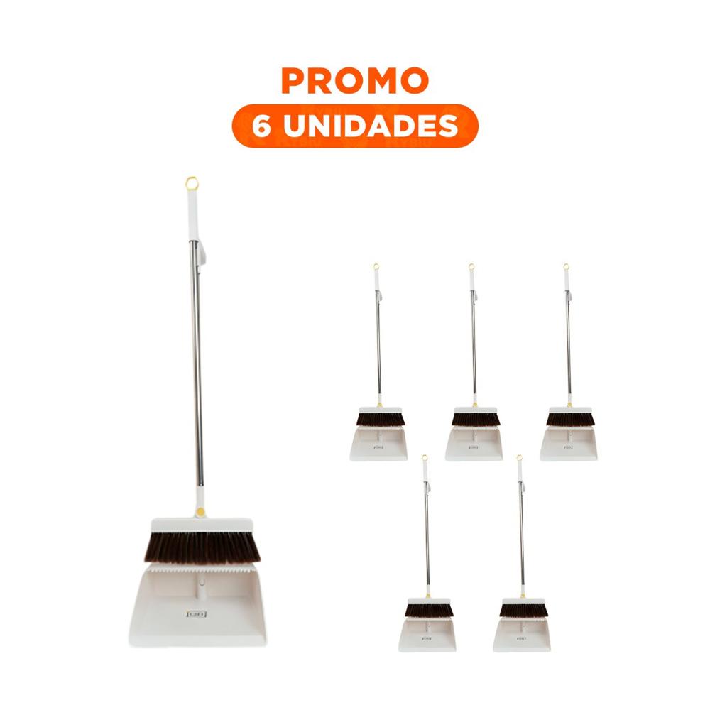 Pack6 Equipo de limpieza compacto y facil de usar para barrer rapido Blanco
