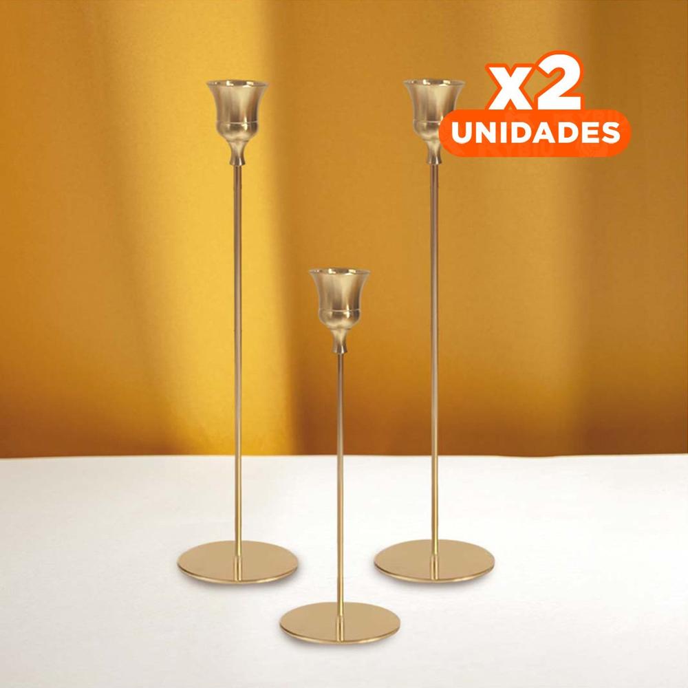 Pack2 Base Decorativa Metalica para Velas que Acompana Reuniones en Casa Y+Papel Regalo