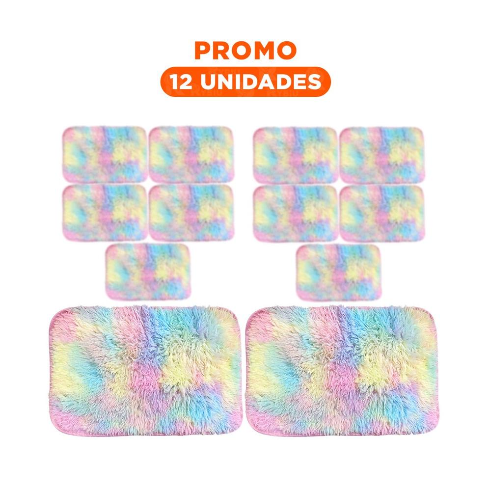 Pack12 Base Rectangular Multicolor Textura Peluche 40x60cm Y+Regalo Sticker