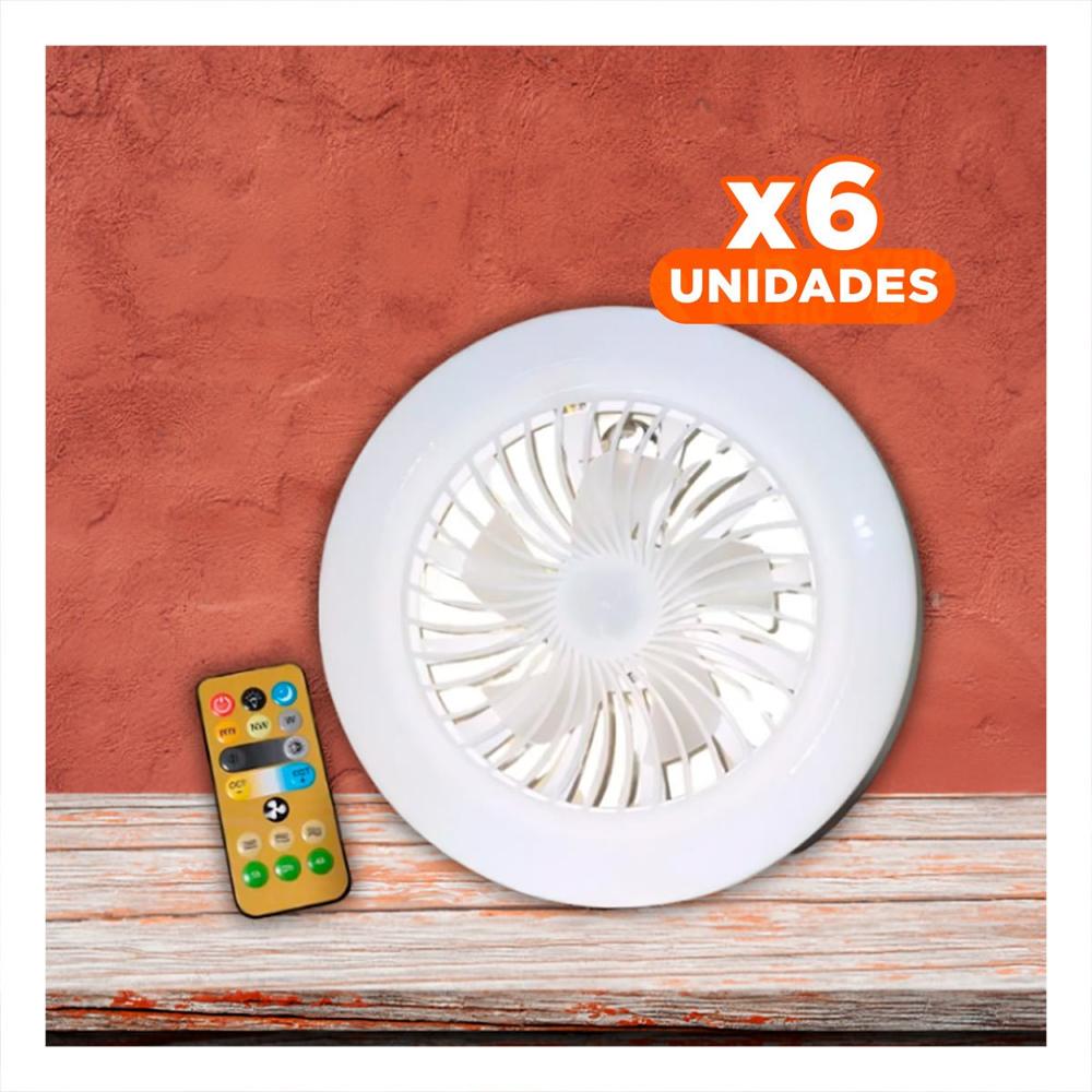 Pack6 Foco Con Control Remoto Led 30 W E27 E26 Blanco Para Sala Y Comedor Y+Regalo Sticker