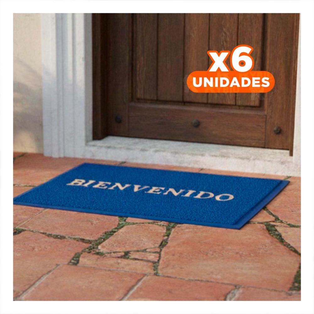 Pack6 Tapete Rectangular Bienvenido Negro Atractivo y Resistente para Salas Y+Regalo Sticker