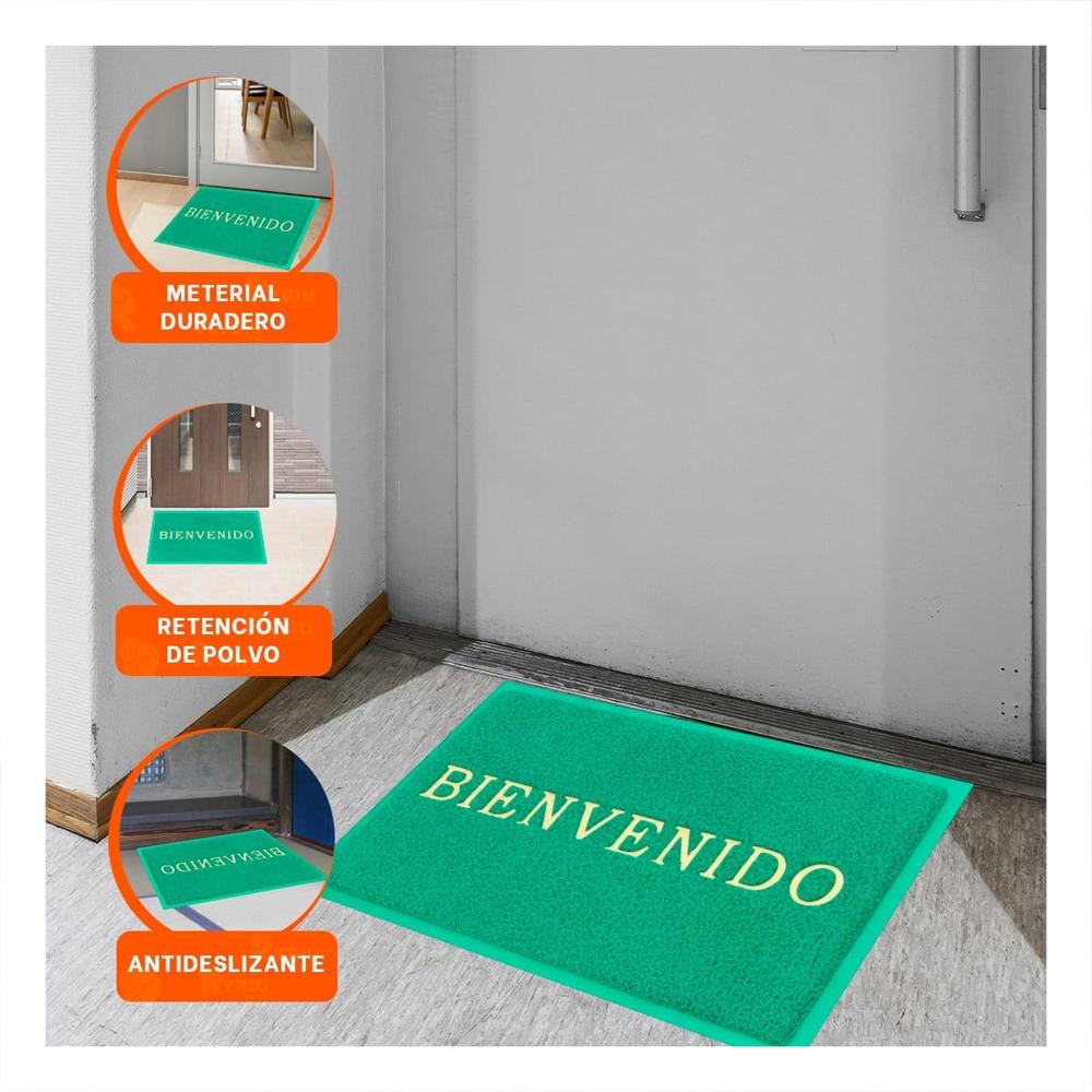 Cobertor Rectangular Bienvenido Verde para Entrada y Area Social Y+Post It