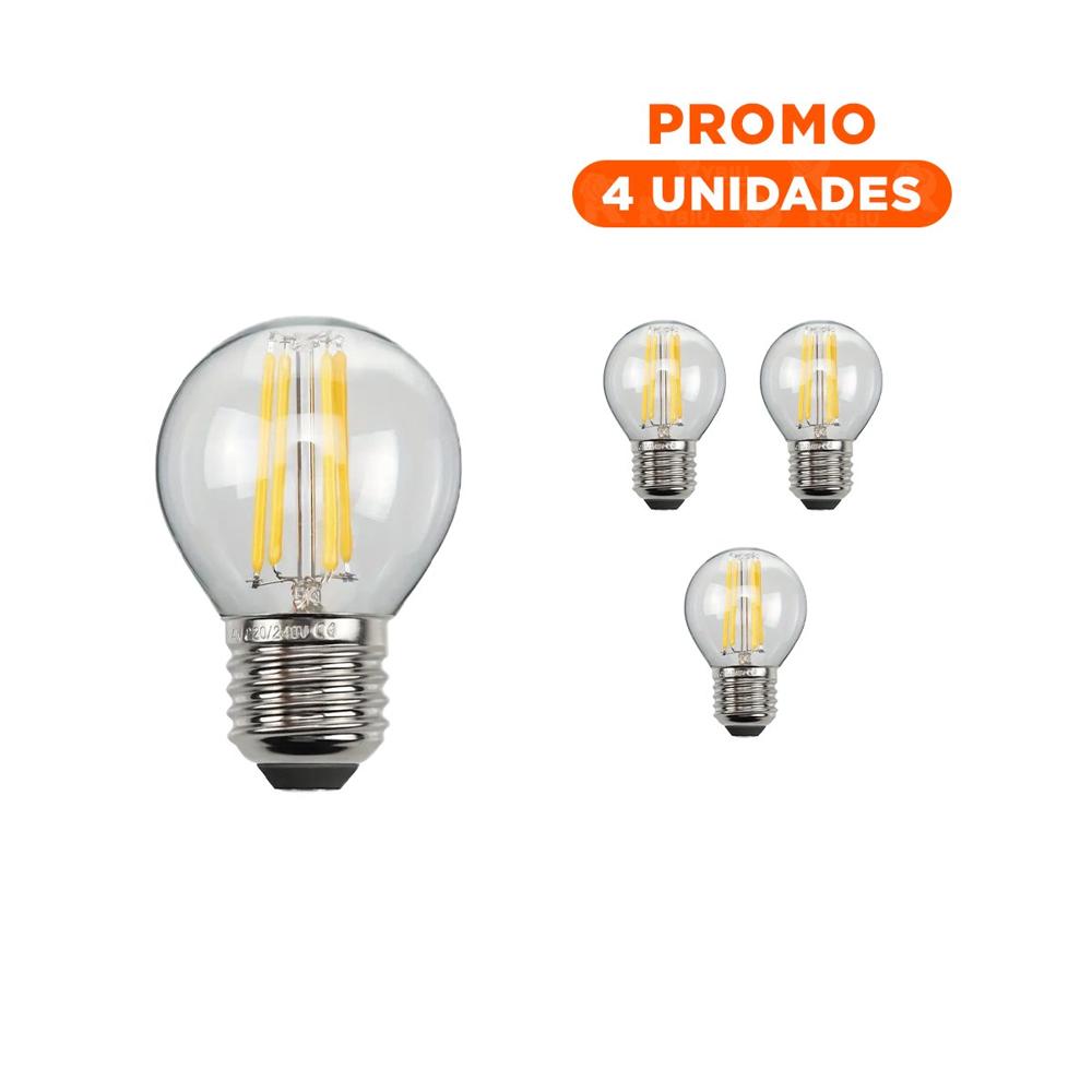 Pack4 Mini Luz Eficiente 4W Transparente Para Decoracion Casa Hogar Navidad Y+Regalo Sticker