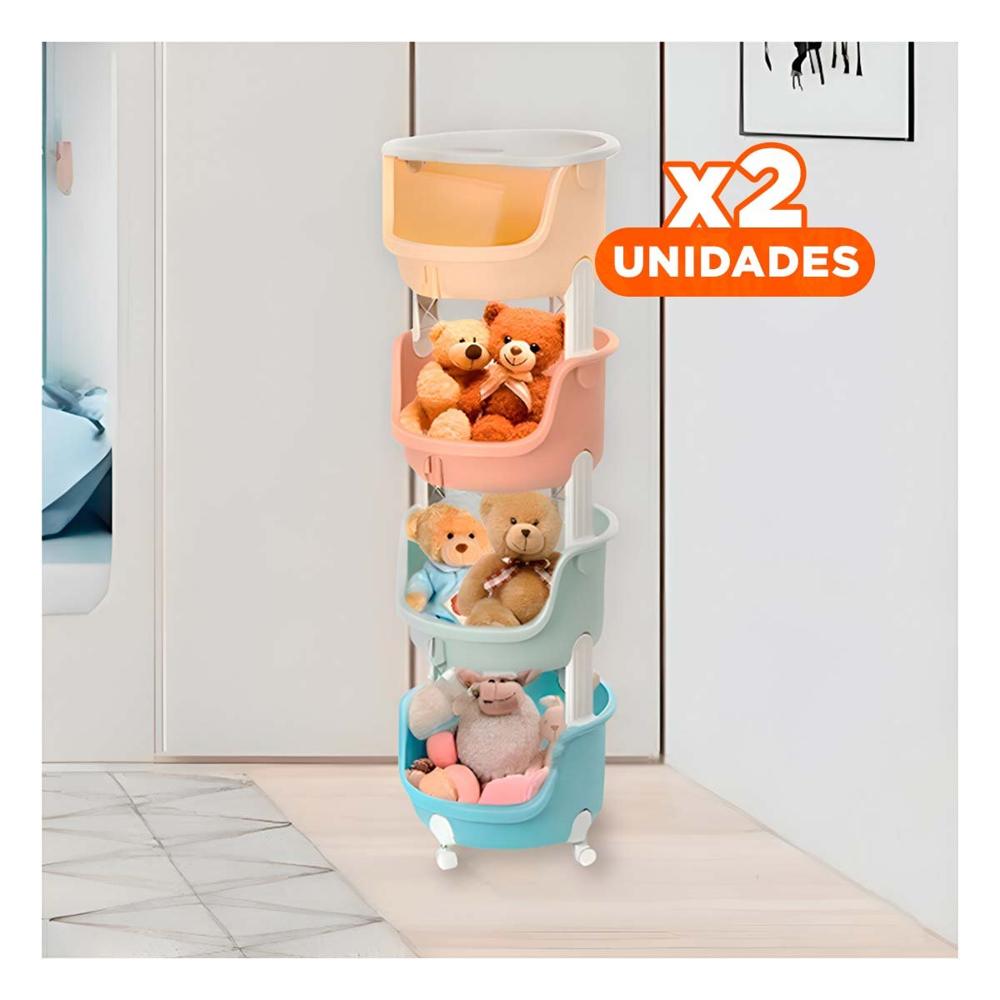 Pack2 Modulo Circular 4 Niveles Organizador Verde Celeste Amarillo y Naranja Y+Regalo Sticker