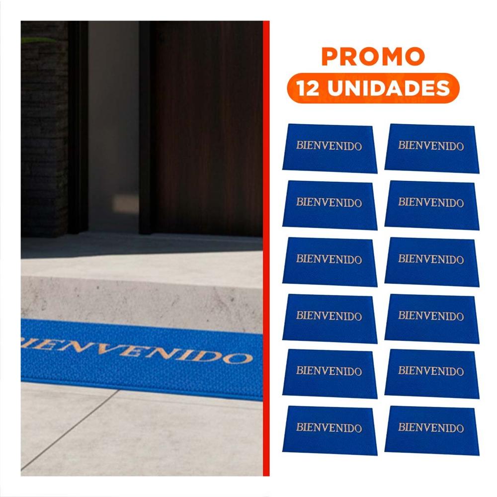 Pack12 Piso Rectangular Bienvenido Negro Moderno y Duradero para Entradas Y+Regalo Sticker