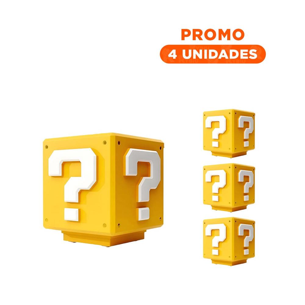 Pack4 Luz Led Decorativa Cubo Amarillo con Sonido para Espacios Gamer Y+Regalo Sticker
